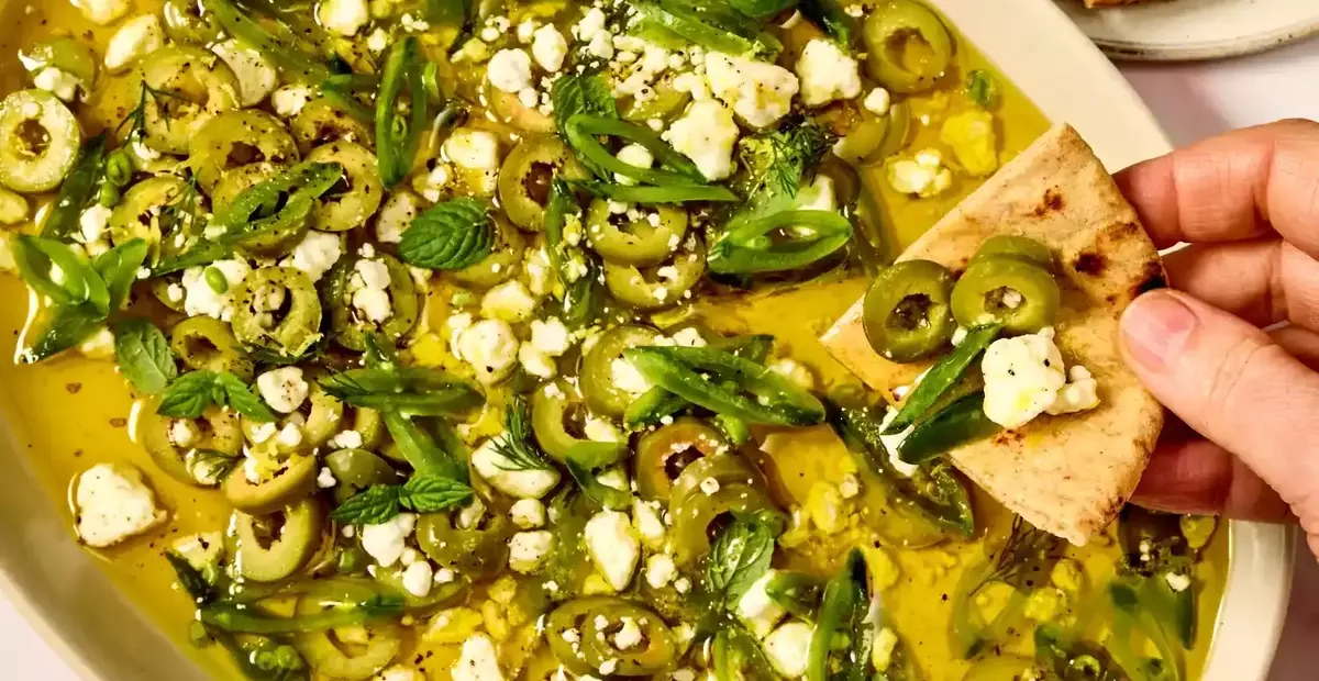 Fresh Olive Oil Dip with Herbs and Goat Cheese