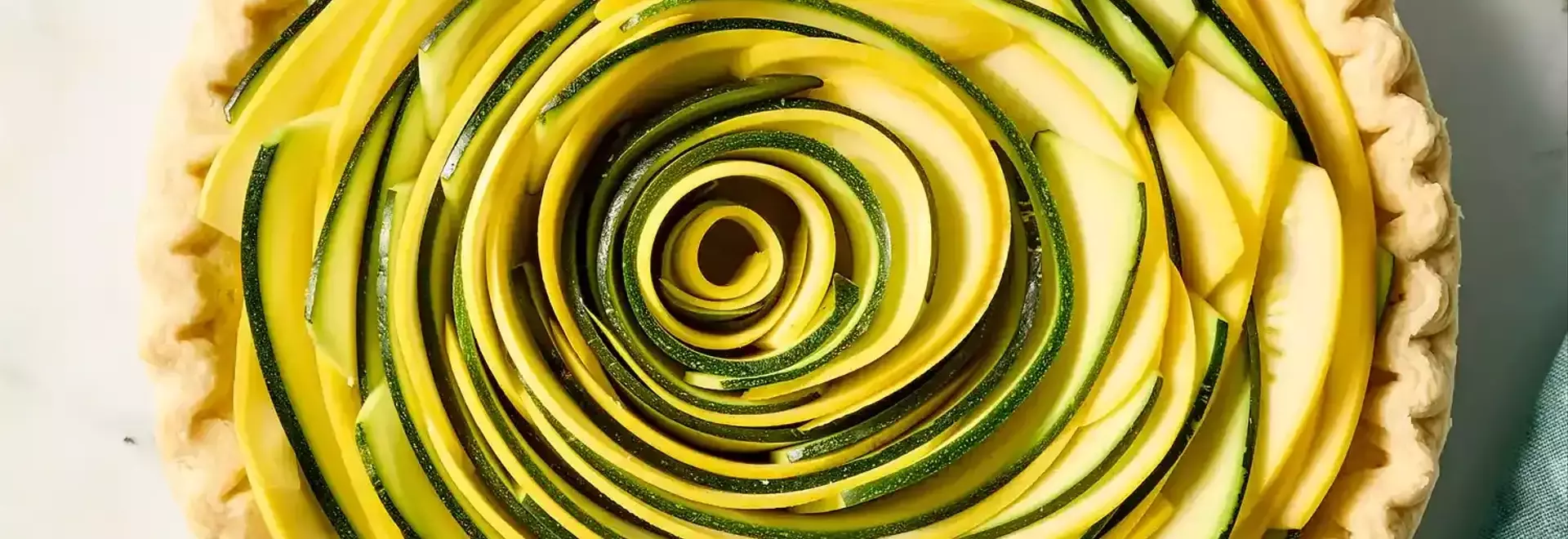 Elegant Zucchini and Summer Squash Ribbon Quiche