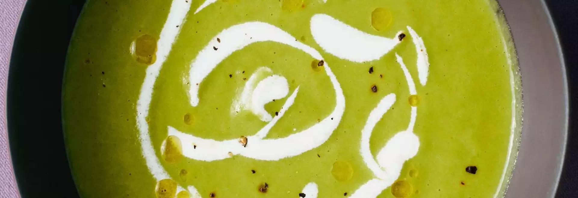 Velvety Spring Asparagus Soup with Lemon Creme Fraiche