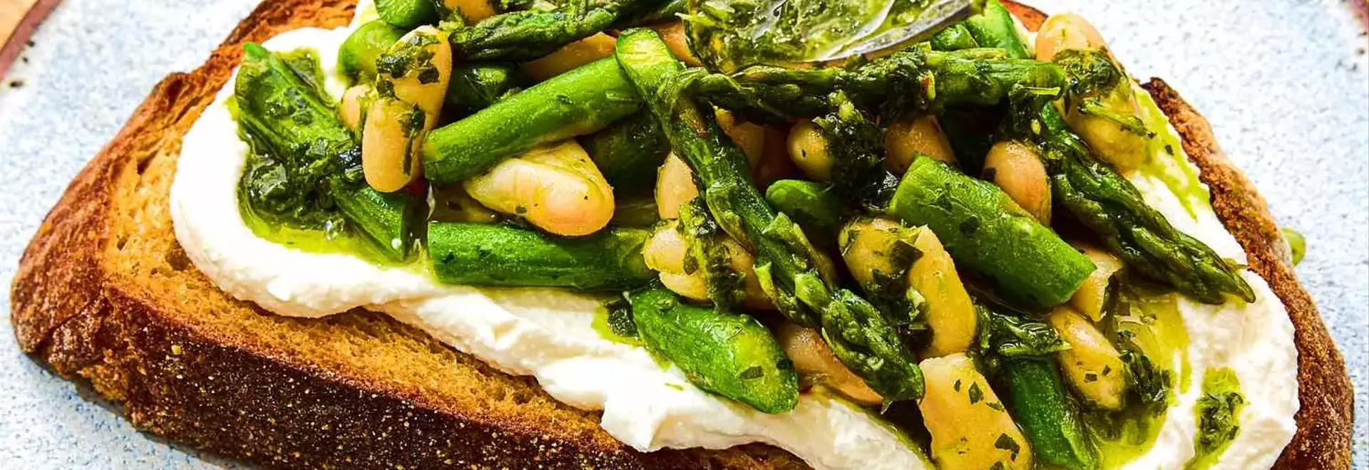 Spring Toast with Chimichurri, White Beans, and Asparagus