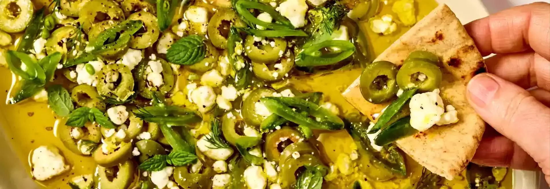 Fresh Olive Oil Dip with Herbs and Goat Cheese