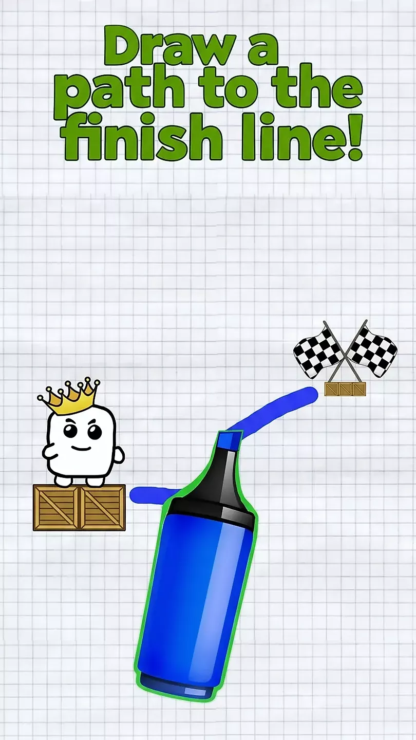 Draw a path to the finish line